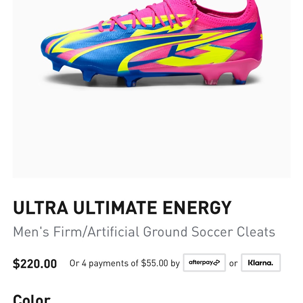 Ultra Ultimate Energy Men's Soccer Cleats - Pink and Blue